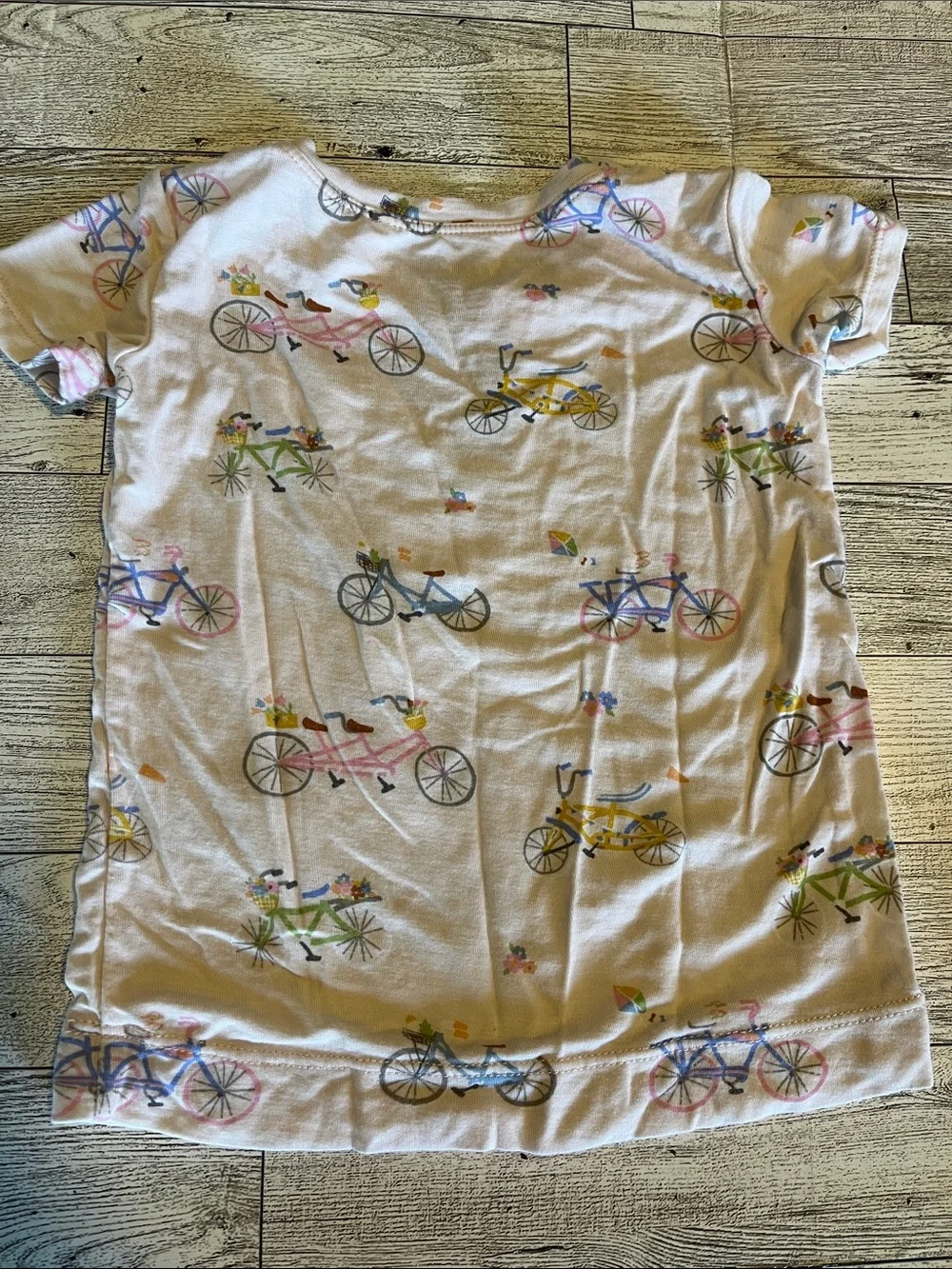 Angel Dear Bamboo Pink Bicycle Shortie Pajama Set Size 12-18 Months